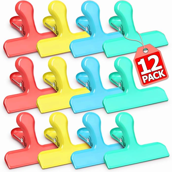VNDUEEY 12 Pack Stainless Steel Chip Bag Clips, Chip Clips by VNDUEEY
