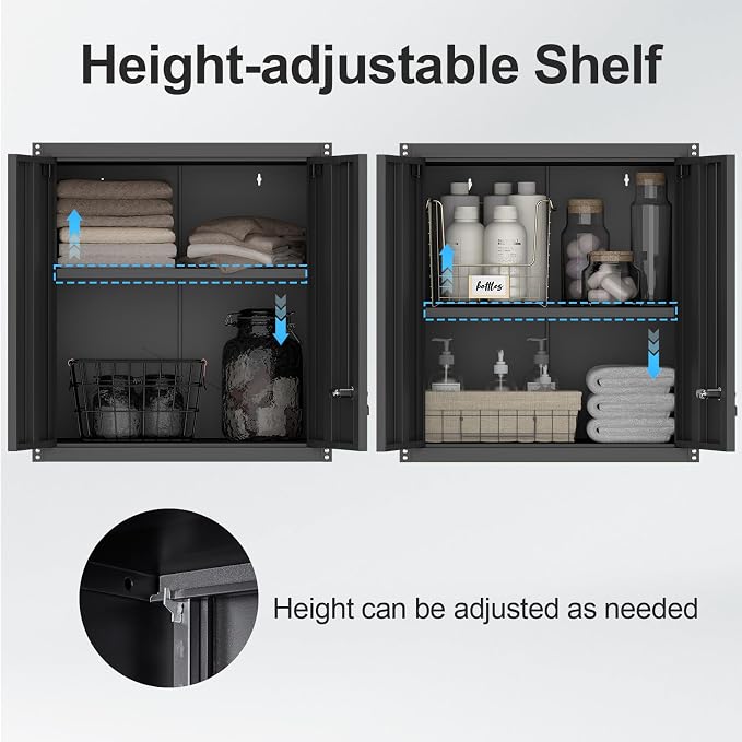Steel Wall Cabinet, Metal Locking Wall Cabinet, Wall Hanging Metal Cabinet - Image 5