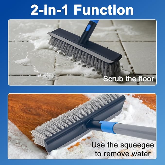 KeFanta Deck Brush with Long Handle, 2 in 1 Floor Scrub Brush - Image 3