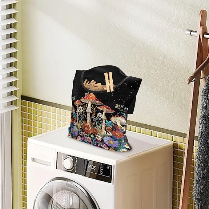 Mushroom Clothespin Storage Hanger Bags Laundry Clothespin Bag, Clothespin Bag - Image 3
