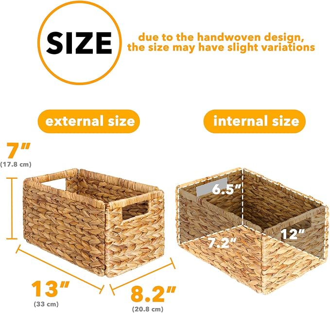SpaceAid 8 Pack Wicker Basket, Storage Baskets - Image 3