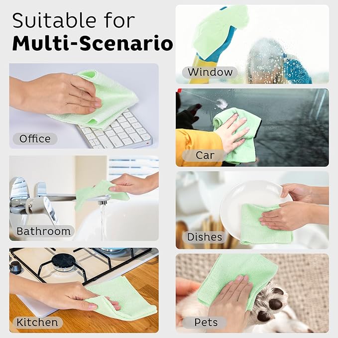 Matthew Microfiber Cleaning Cloth Roll 72Pack Reusable Paper Towels&Washable - Image 5