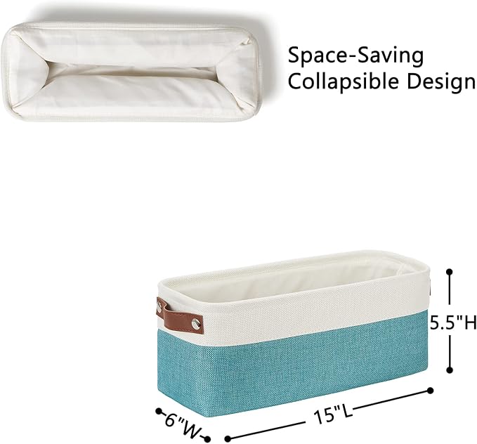 DULLEMELO Small Bathroom Closet Storage Baskets Canvas Fabric Storage Bins - Image 3