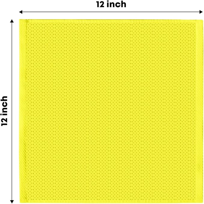 Artoid Mode 100% Cotton Lemon Yellow Waffle Weave Kitchen Dish Cloths, 12x12 - Image 6