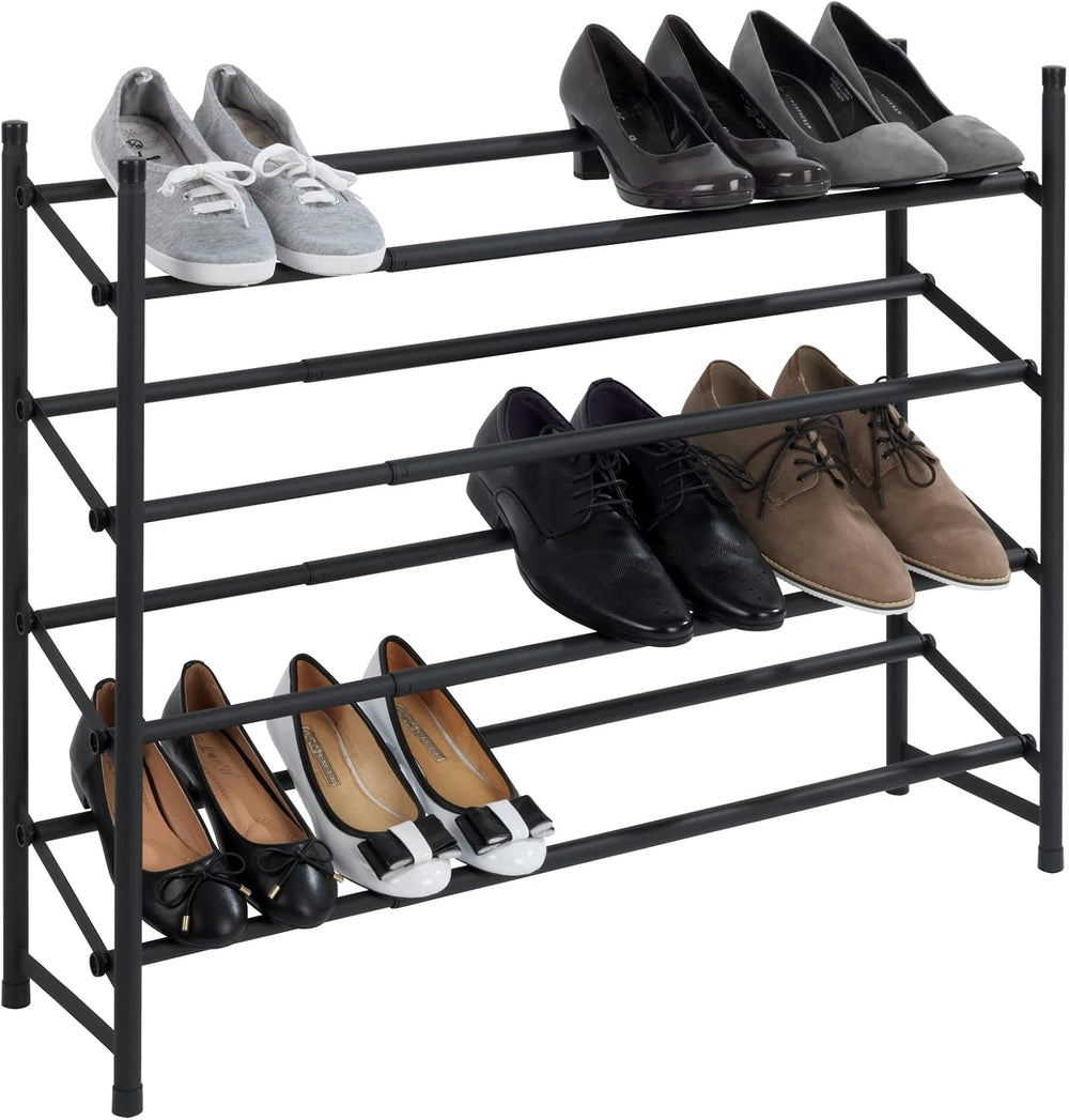 WENKO Anti-Slip Shoe Rack Hero Extendable Shoe Storage for 24 Pairs of Shoes,...