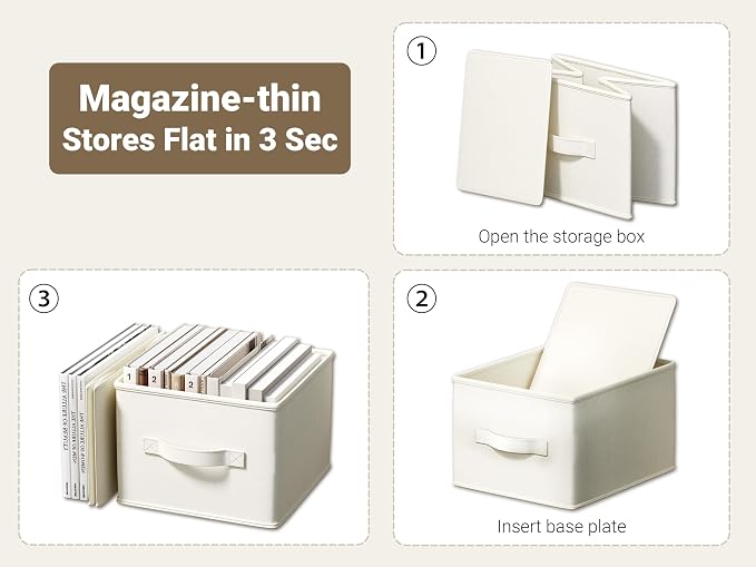 3 Pack Fabric Storage Bins for Shelves | 16.25x12x10in Closet | Collapsible - Image 7