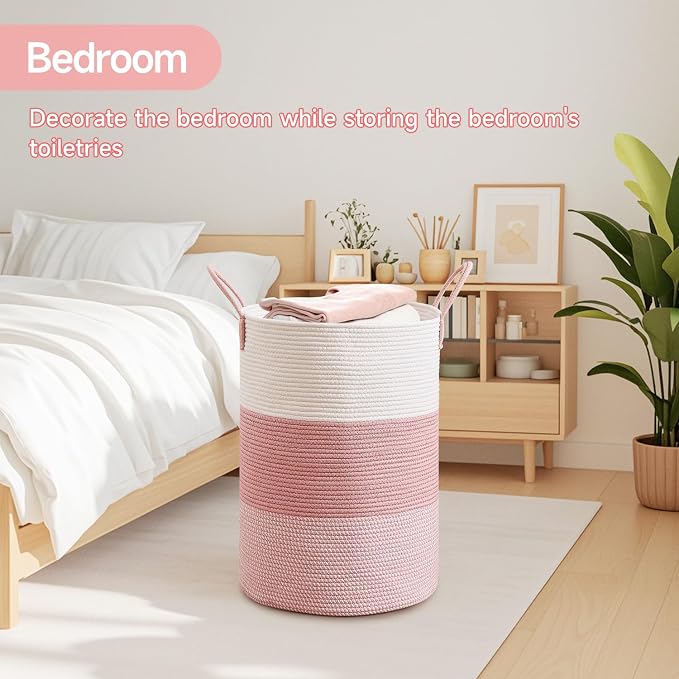 CLHMILY&Z 80L Laundry Basket Round Storage Rope Basket - Image 6