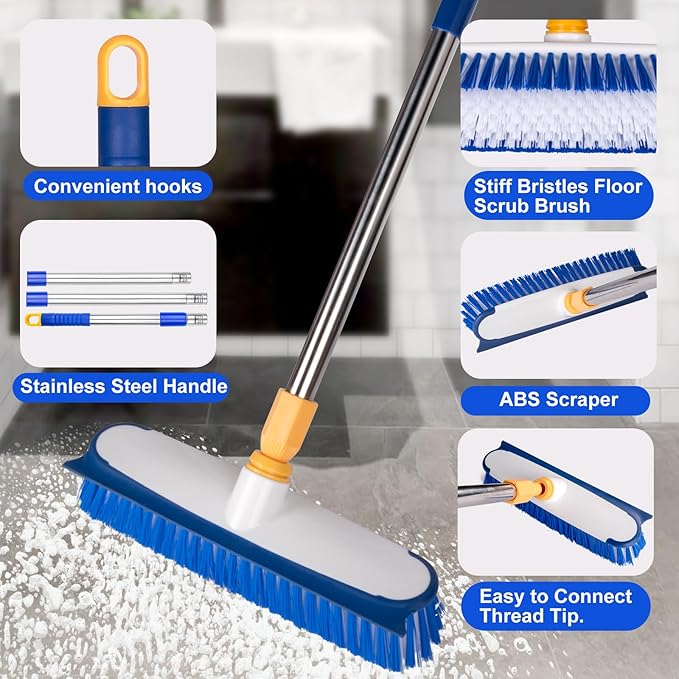 ITTAHO Floor Scrub Brush - 2 in 1 Deck Scrub Brush - Image 3