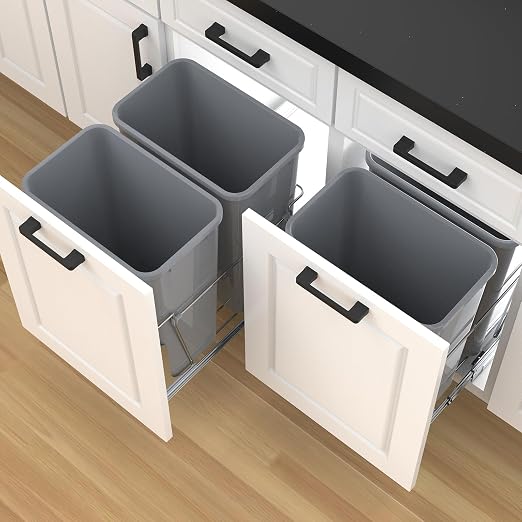 Double Pull-Out Trash Can for Under Kitchen Cabinets Include Double 35QT Trash - Image 7