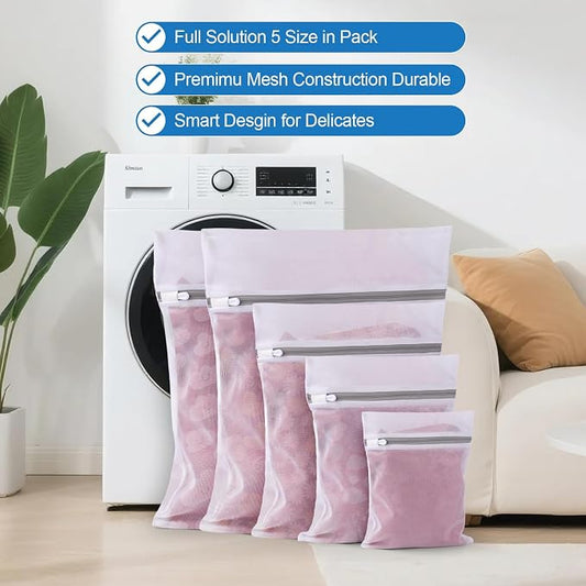 5Pcs Laundry Bags Mesh Wash Bags, Delicate Laundry Bags - Image 2
