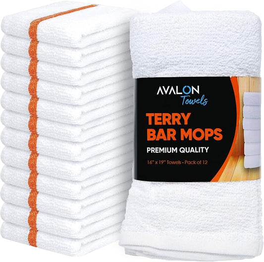 Avalon Towels Terry Bar Mop Towels Size 16"x19" – Absorbent and Durable by AvalonTowels