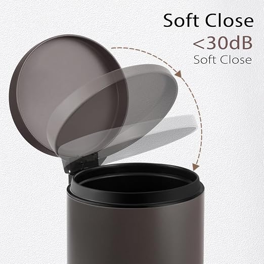 TIPGO Small Trash Can with Lid Soft Close, 4.5 Liters / 1.2 Gallon Bathroom - Image 2