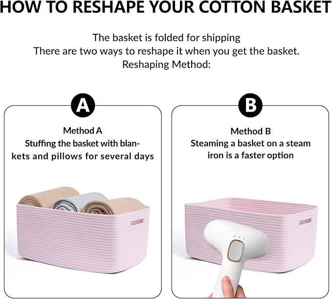 Large Storage Baskets for Shelves, Closet Organizers Bins for Clothes Blanket - Image 7