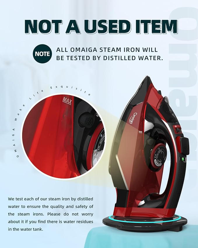 Cordless Iron for Clothes - 1500W Steam Iron - Image 9