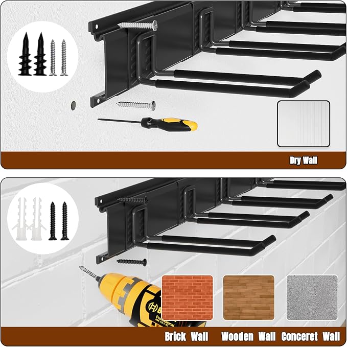 Garage Garden Tool Organizer Wall Mount, Heavy Duty Garage Tool Storage Rack 48 - Image 5
