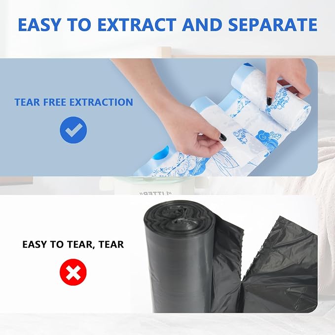 VOK 4 Gallon Trash Bags Drawstring, 4 Gallon Garbage Bags, Small Trash Bags - Image 3