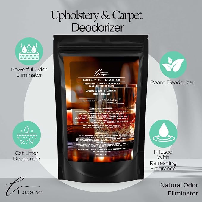 Bourbon & Butterscotch Carpet Freshener Powder 16 oz | Powerful Odor Eliminator - Image 4