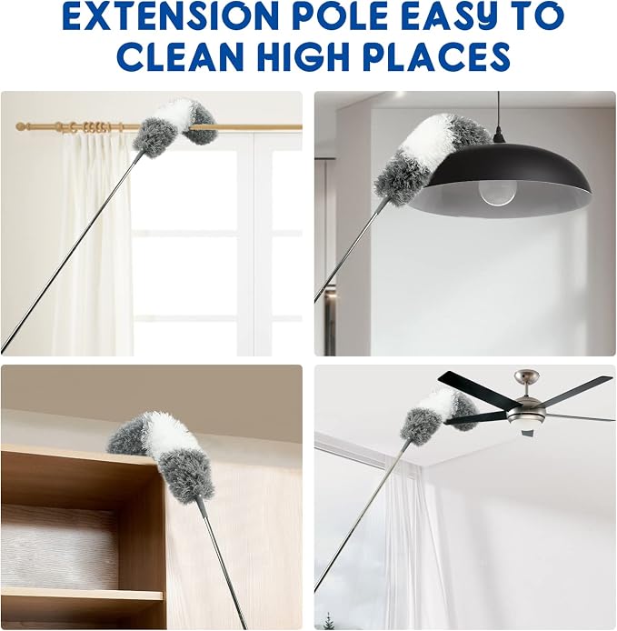 Microfiber Feather Dusters for Cleaning, Extendable Duster - Image 7