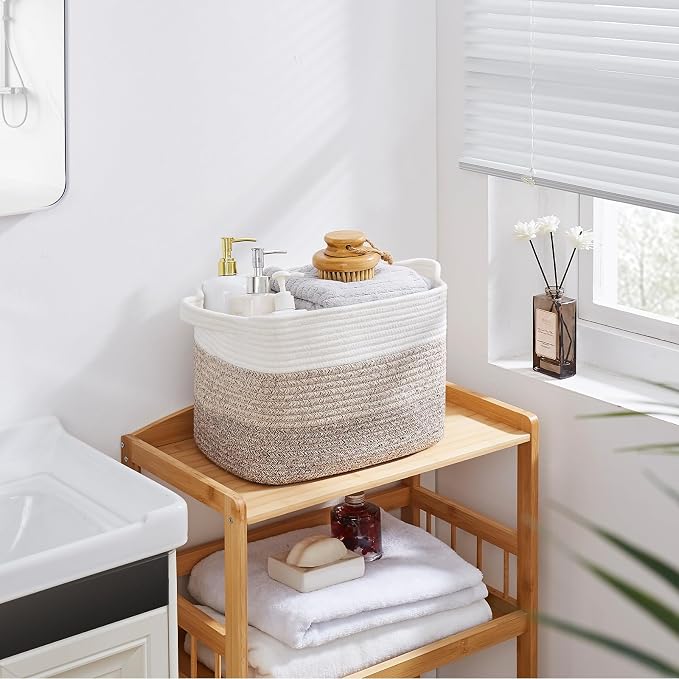OIAHOMY Woven Storage Basket, Cotton Rope Baskets - Image 6