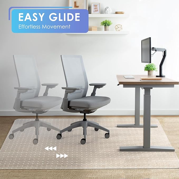 Vicwe Office Chair Mat for Carpeted Floors, Easy Glide Computer Desk Chair Mat - Image 3