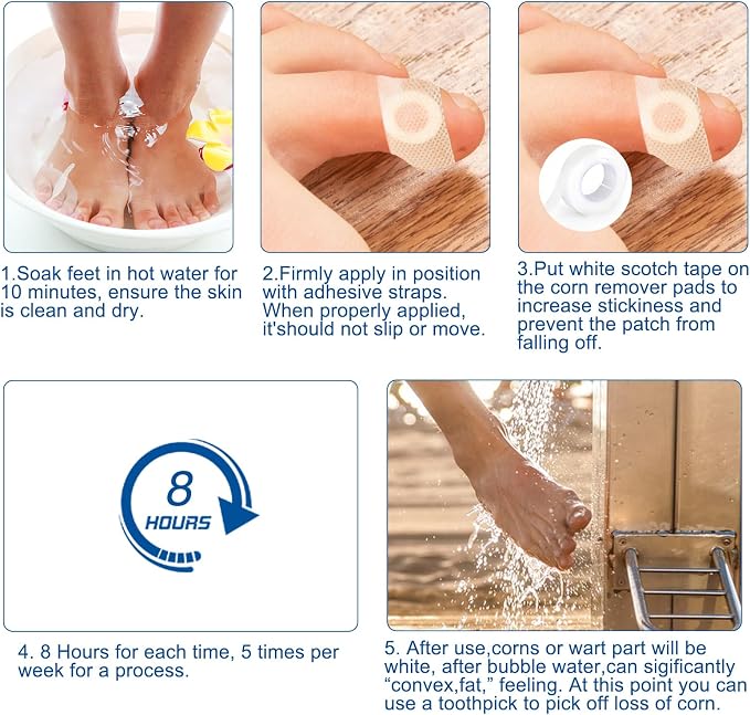 38 Count Corn Removal Pads for Feet and Toe, Corn Plasters Feet Remover for - Image 7