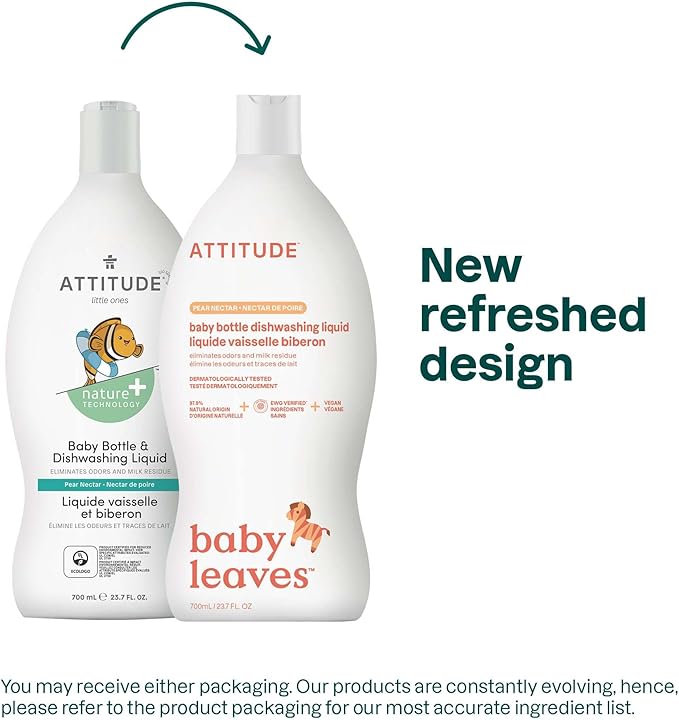 ATTITUDE Baby Dish Soap and Bottle Cleaner, EWG Verified Dishwashing Liquid - Image 2
