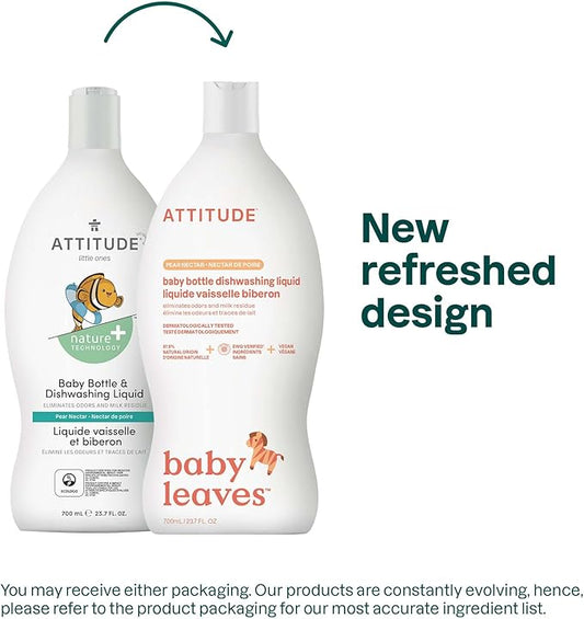 ATTITUDE Baby Dish Soap and Bottle Cleaner, EWG Verified Dishwashing Liquid - Image 2
