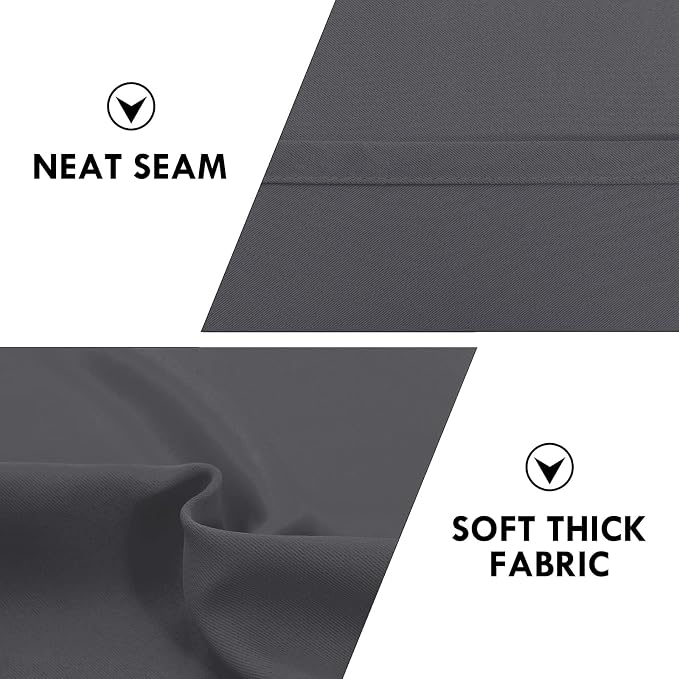 DWCN Short Blackout Curtains 36 inches Length 2 Panels Set, Half Window Rod - Image 4