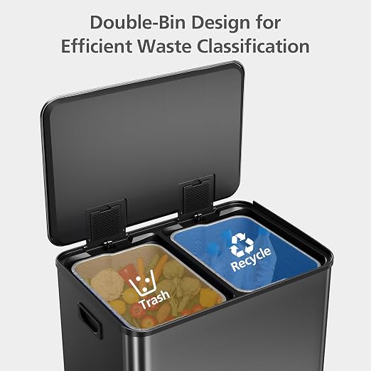 GarveeHome 60L/16 Gal Kitchen Trash Can, 2×8 Gal Pedal Trash Bin - Image 5