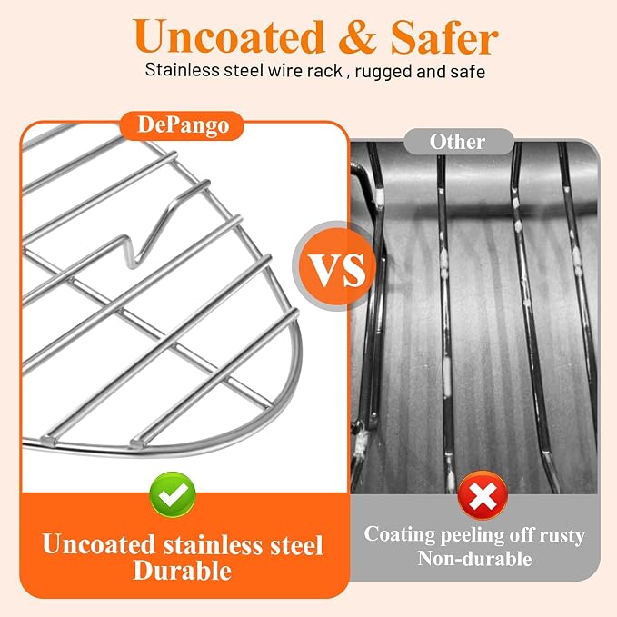 12inch Oval Roasting Rack for Oven, Gifts for Mom Men Wife, Stainless Steel - Image 2