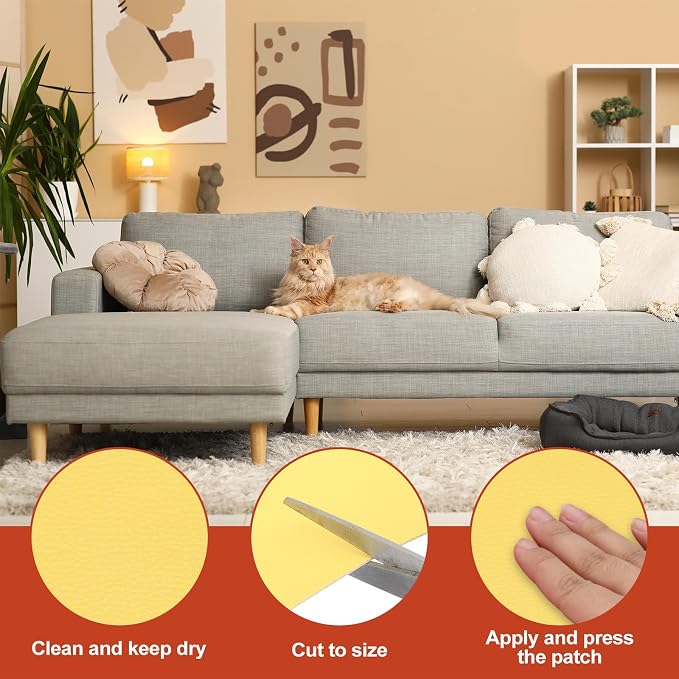 PATIKIL Leather Patches Tape for Furniture, 6.3 x 61 Inch Self Adhesive Vinyl - Image 3