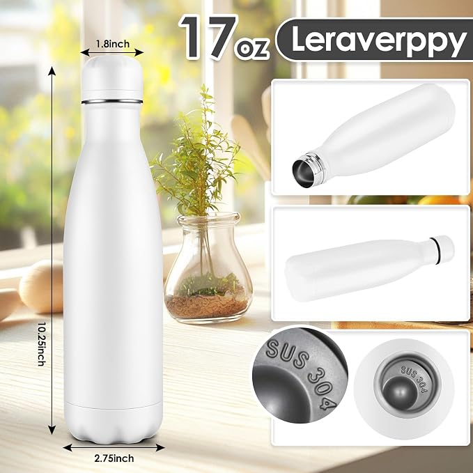 17oz Cola-Bottle Shaped Stainless Steel Leak-proof Water Bottle, Double Wall - Image 2