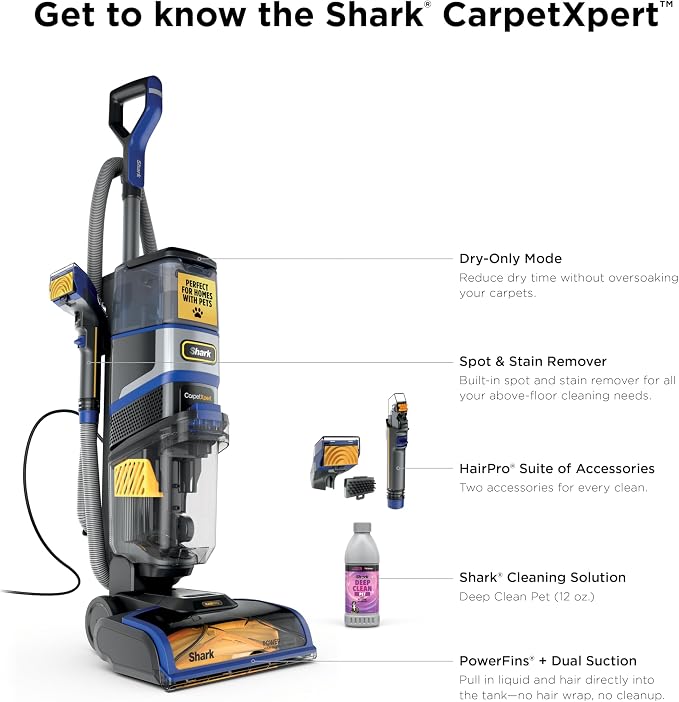 Shark CarpetXpert HairPro Upright Carpet, Area Rug & Upholstery Cleaner - Image 8