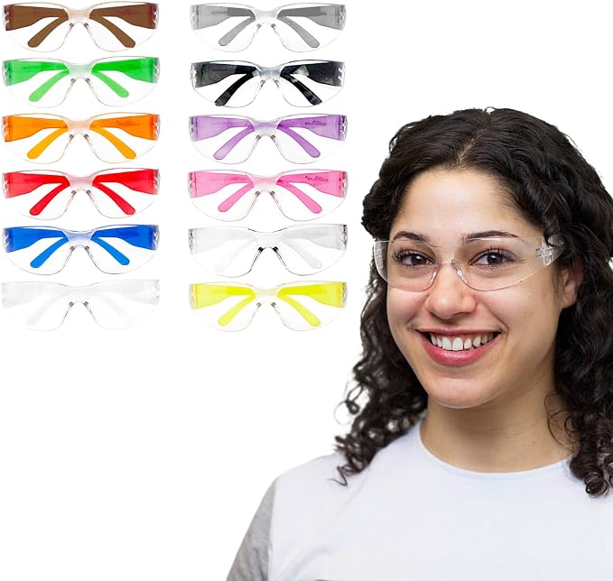 SAFE HANDLER Hyline Anti-Fog Color Safety Glasses Variety, Impact Resistant by BisonLife