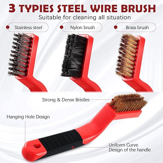 Sumind 60 Pcs Wire Cleaning Brush Set Nylon/ Stainless Steel/ Brass Metal Brush - Image 2