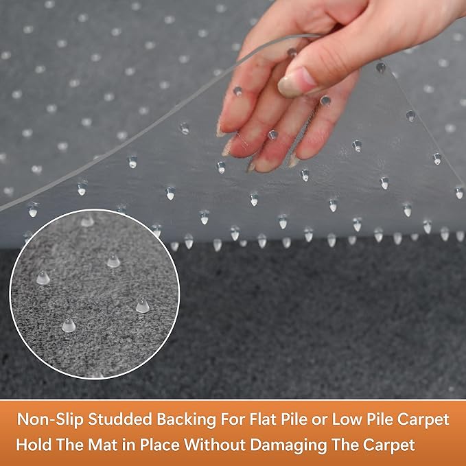 Large Chair Mat for Carpet, Easy Glide Plastic Carpet Floor Protector Mat for - Image 3