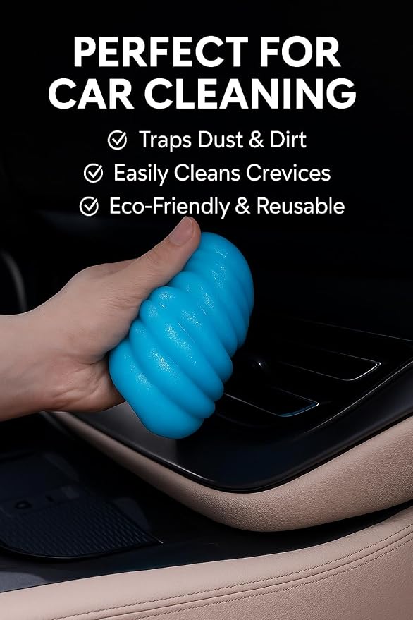 Car Cleaning Gel Pack of 2 – Reusable Car Interior Detailer Slime, Dust Remover - Image 8