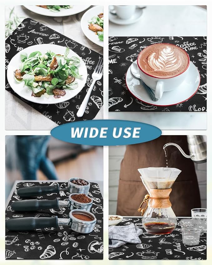 AMOAMI Coffee Mat Hide Stain Rubber Backed Absorbent Dish Drying Mat - Image 6