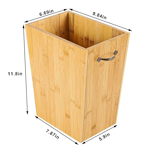 SEHERTIWY Wood Trash Can, Farmhouse Wastebasket Bin - Image 7