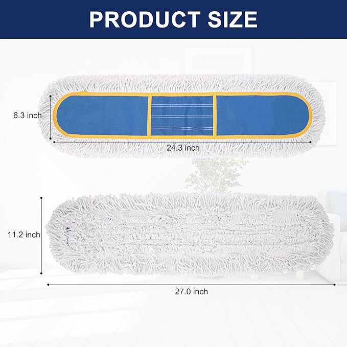 KeFanta 24" Commercial Dust Mop Replacement Heads, 3 Pack Reusable Industrial - Image 3