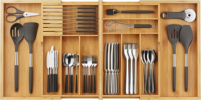 BAMEOS Expandable Silverware Drawer Organizer by BAMEOS
