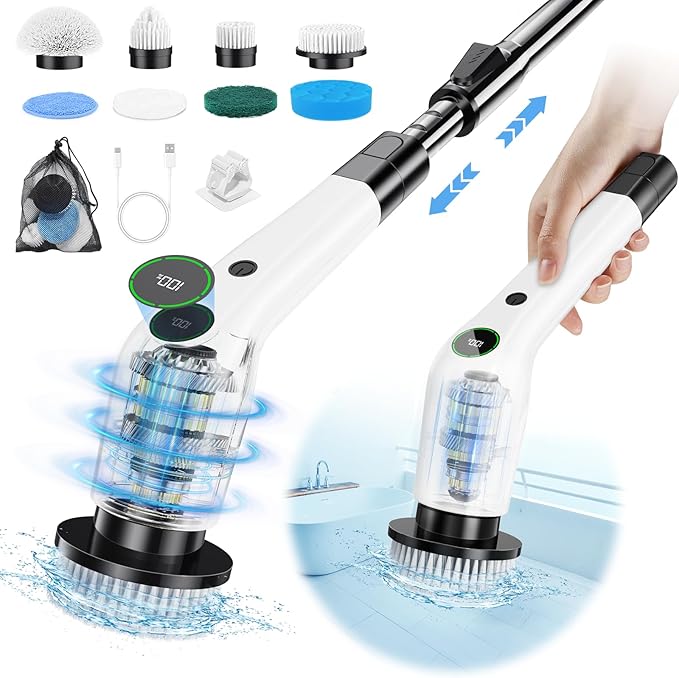 Electric Spin Scrubber, Cordless Shower Scrubber by PUFTEM