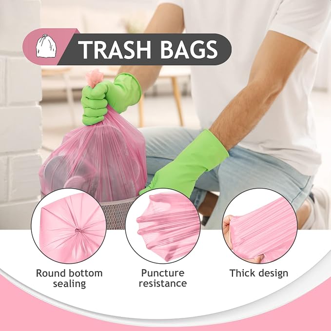 Teivio 2 Gallon 120 Counts Strong Trash Bags Garbage Bags, Bathroom Trash Can - Image 3