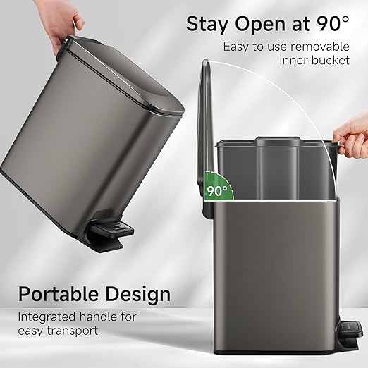 TIPGO Slim Bathroom Trash Can - Image 2