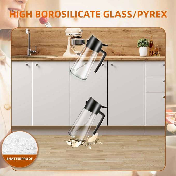 2-in-1 Glass Oil Dispenser & Sprayer - 16oz/470ml Leakproof Bottle - Image 6