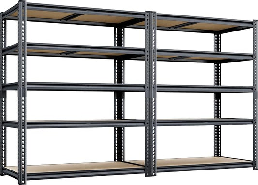 72"H Storage Shelves heavy duty, 2000LBS Garage Shelving, 5 Tier Metal Shelving by Unknown