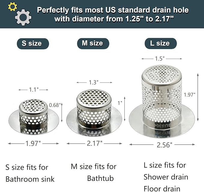 Bathroom Drain Strainers, Hair Catcher - Image 2