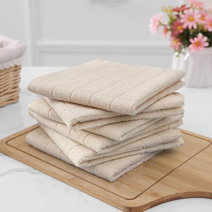 Homaxy 100% Cotton Terry Kitchen Dish Cloths, Ultra Soft and Absorbent Dish - Image 8