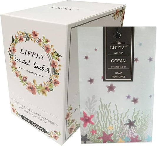 14 Packs Ocean Scented Sachets for Drawers and Closets by LIFFLY