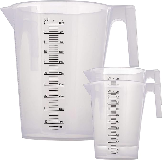 TCP Global 5 Liter Gallon Plastic Graduated Measuring and Mixing Pitcher by TCPGlobal